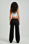 Siyah Wide Leg/Geniş Paça Dokuma Pantolon TWOSS25PL00025 - 2