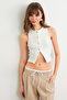 Women's Ecru Button Detailed Blouse Cy354 - 3