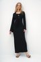 Women's Black Open Neck Lined Summer Knitwear Dress Alc-X13377