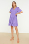 Lilac Wide Cut V-Neck Mini Woven Dress Twoss20El0400 - 3