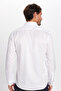 Men's Modern Fit Slim Fit Cotton Easy-Iron Dobby White Shirt - 4