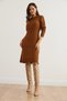 Women's Camel Hair Waistband Slit Hair Knit Mini Dress Elb- 19002289 - 8