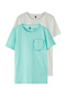 Mint-Ecru 2-Piece Girl's Knitted T-Shirt Tkdss25Ts00017 - 2