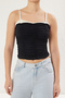 Black Lace Detail Drawstring/Draped Color-Block Fitted/Body-Fitting Knitted Blouse Twoss25Bz00028 - 3