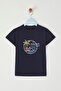 Navy Blue Embroidered / Embroidered Knitted T-Shirt Tkdss25Ts00049 - 2