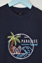 Navy Blue Embroidered / Embroidered Knitted T-Shirt Tkdss25Ts00049 - 3