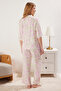 Çok Renkli Çiçekli Viskon Dokuma Pijama Takımı THMSS25PT00132 - 5