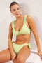 Ekose Desenli Fırfırlı Balconette Kaplı Brazilian Normal Bel Bikini Takımı TBESS25BT00035 - 2