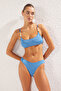 Mavi Aksesuarlı Bralette Kaplı Regular Normal Bel Bikini Takımı TBESS25BT00057 - 2