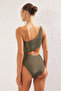 Khaki Single Shoulder Cut Out/Window Glitter Maini Tbess25My00003 - 4