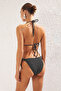 Siyah Üçgen Aksesuarlı Simli Dokulu Brazilian Bikini Takımı TBESS25BT00014 - 4