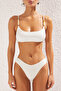 Ekru Aksesuarlı Bralette Kaplı Regular Normal Bel Bikini Takımı TBESS25BT00057 - 3