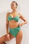 Haki Aksesuarlı Bralette Kaplı Regular Yüksek Bel Bikini Takımı TBESS24BT00073 - 2