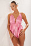 Pink Satin Flounce Rope Strap Babydoll/Fantasy Nightgown Thmss25Cy00002
