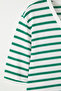 Beyaz-Yeşil Çizgili V -Yaka Örme T-shirt TBBSS23BF00016 - 5
