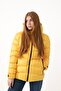 Women's Yellow Hooded Lined Waterproof Wind Resistant Fiber Filled Inflatable Coat & Jacket & Parka - 2