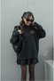 Women's Burgundy Pleated Mini Skirt Fisherman Sweater Bottom Top Knitwear Set - 5
