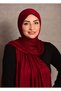 Women's hijab combed cotton shawl special stitched long seasonal plain burgundy color - 2