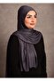 Women's Hijab Combed Cotton Shawl with Special Stitching, Long Seasonal Plain Smoked Color - 3