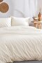 Cream 100% Cotton Double Duvet Cover Set
