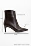 Noya Brown Skin Pointed Toe Women's Thin Heeled Boots - 5