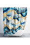 Bathroom Curtain 1X180X200 Single Wing Shower Curtain with Ring Gift Shower Cabin Curtain Color Marble - 4