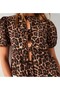 Women's Tie-Detail Short Sleeve Leopard Print Blouse - 2