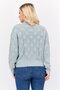 Women Crew Neck Knitted Sweater, Sage Green - 3