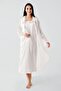 Elegant Woven Lace Viscous Dressing Gown Nightwear Set - 3