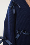Dark Blue Lpf0061 - Bow Knitwear Cardigan - 5