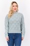 Women Crew Neck Knitted Sweater, Sage Green