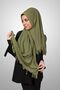 Practical Pleated Shawl Ready-To-Wear Organic Army Green Sponge Model - 6