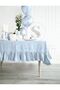 مفرش طاولة Buldan Linen Ruffled Vintage باللون الأزرق الباستيل