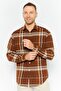 Men Plaid Jacket Shirt, Brown