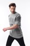 Painted Gray Printed Cotton Oversize Men's T-Shirt 7035 - 3