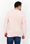 Men Crew Neck  Embroidered Sweater, Pink - 2