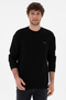 Men's Comfort Fit Crew Neck Black Sweatshirt 50290777-Vr046