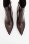 Noya Burgundy Skin Pointed Toe Women's Thin Heeled Boots - 2