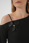 927 Boat Neck Long Sleeve Blouse - Black - 5