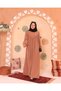 Hijab Dress Camel Robadan V Gathered Cuff Elastic Oversize - 6