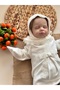 Ecru Newborn Jumpsuit and Hat with Lace Ribbon