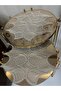 New Luxury Runner Living Room Coffee Table Table Cover Set French Laced Dowry Set Cappuccino 5 Pieces - 5