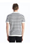White Polo Collar Striped Men's Knitwear T-Shirt - 6