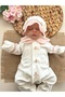 Pink Floral Collar Jumpsuit and Hat / Hand-Embroidered Carrot Rabbit Series 1 - 5