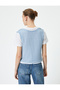 Knitted Sweater V Neck Openwork Cotton Standard Cut - 4