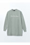 Lcw Modest Crew Neck Printed Oversize Women's Sweatshirt Tunik - 5