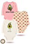 100% Cotton 3-Piece Organic Printed Snap Fastener Baby Bodysuit