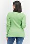 Women Round Neck Long Sleeves Knitted Top, Green - 4