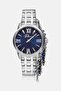 Women Blue Dial Quarts Watch 32mm, Silver