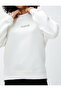 Crew Neck Slogan Raster Sweatshirt - Long Sleeve and Ribbed - 5